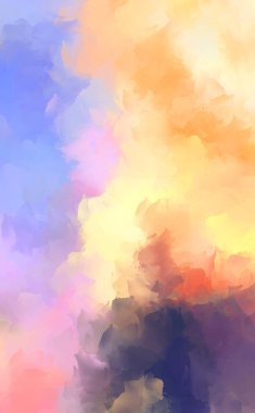 Sanatsal soyut arkaplan. Doku boyalı duvar kağıdı. Boya darbeleriyle yaratıcı bir illüstrasyon. Fırça desenli resim.