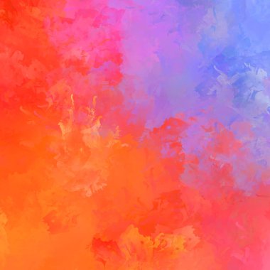 Canlı fırça darbeleriyle boyanmış. Renkli desenli resim. Fırçalanmış duvar kağıdını boya.