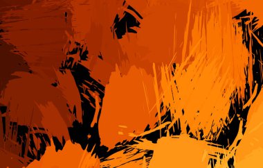 Vahşi fırça darbeleriyle yaratıcı soyut resim. Artistik fırça darbeleriyle donatılmış. Renkli ve canlı bir tasvir. Boyalı sanat.