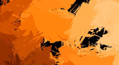 Canlı fırça darbeleriyle boyanmış. Renkli desenli resim. Fırçalanmış duvar kağıdını boya.