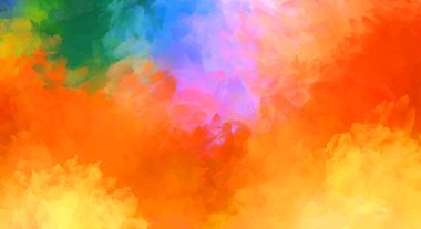 Renkli fırça darbelerinin 2D çizimi. Dekoratif desenli resim. canlı boya desenli arkaplan.