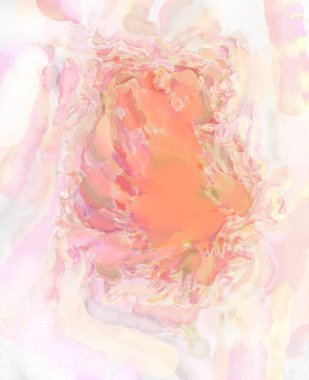 Alkol mürekkebini andıran rahatlatıcı fırça darbelerinin modern resmi. Poster, duvar sanatı, afiş, kart, kitap kapağı veya ambalaj için pastel renkli suluboya resim.