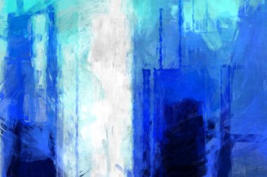 Soyut arkaplanda pürüzlü fırça darbeleri. Fırça boyası. Renkli boya darbeleri. Eşsiz duvar sanatı. Tuvaldeki modern sanat. Renkli çağdaş sanat eserleri. 