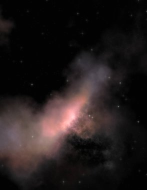 Galaksi uzayındaki yıldız alanı renkli nebula ile. Uzayın derinliklerinin bilim kurgu geçmişi. Ruhsal duvar kağıdı.