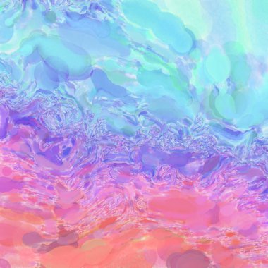 El yapımı sürreal soyut desenli suluboya. Modern sanatsal resim. 2D çizim. Arkaplan boyası karışımı. Yaratıcı duvar sanatı. Çağdaş sanat.