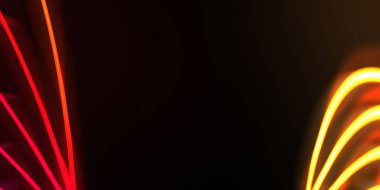 Işık dalgalarının neon renkli soyut tasarımı. Dijital arka plan ve neon ışığı parlama efekti. Parlak ışınlar duvar kağıdı.