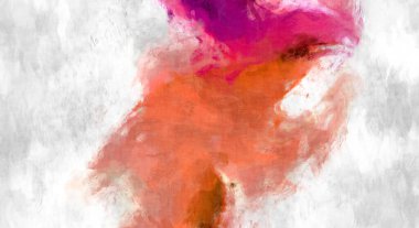 Soyut arkaplanda pürüzlü fırça darbeleri. Fırça boyası. Renkli boya darbeleri. Eşsiz duvar sanatı. Tuvaldeki modern sanat. Renkli çağdaş sanat eserleri. 