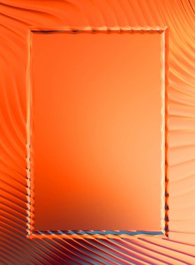 Soyut çerçeveli arkaplan. Renkli, canlı, dalgalı bir duvar kağıdı. Merkezi çerçeveli yaratıcı grafik 2d çizim. Dinamik şekilli modaya uygun sıvı örtüsü.