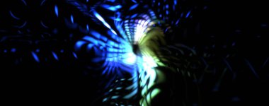 Işık parçacık izleri. Parlayan parçacıkları ve çizgileri olan ışık patlaması yıldızı. Güzel hareketli soyut ışın arkaplanı.