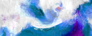 Soyut arkaplanda pürüzlü fırça darbeleri. Fırça boyası. Renkli boya darbeleri. Eşsiz duvar sanatı. Tuvaldeki modern sanat. Renkli çağdaş sanat eserleri. 