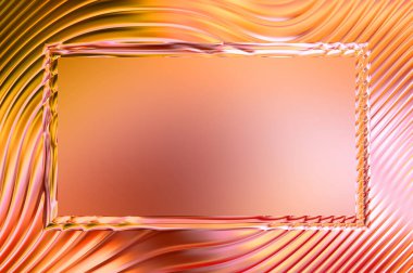 Soyut çerçeveli arkaplan. Renkli, canlı, dalgalı bir duvar kağıdı. Merkezi çerçeveli yaratıcı grafik 2d çizim. Dinamik şekilli modaya uygun sıvı örtüsü.