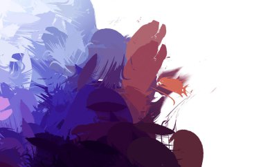 Duvar sanatı Eşsiz ve yaratıcı illüstrasyon. Fırça darbesi ile boyanmış. Renkli fırça darbelerinin soyut arkaplanı. Fırçalanmış canlı duvar kâğıdı. Boyalı sanatsal yaratım.