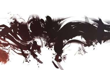 resmedilmiş sanat eseri. fırçalanmış canlı duvar kağıdı. Eşsiz ve yaratıcı illüstrasyon. Renkli fırça darbelerinin soyut arkaplanı. 