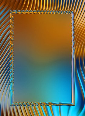 Soyut çerçeveli arkaplan. Renkli, canlı, dalgalı bir duvar kağıdı. Merkezi çerçeveli yaratıcı grafik 2d çizim. Dinamik şekilli modaya uygun sıvı örtüsü.