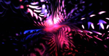 Işık parçacık izleri. Parlayan parçacıkları ve çizgileri olan ışık patlaması yıldızı. Güzel hareketli soyut ışın arkaplanı.