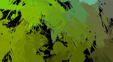 Canlı fırça darbeleriyle boyanmış. Renkli desenli resim. Fırçalanmış duvar kağıdını boya.