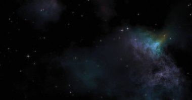 Galaksi uzayındaki yıldız alanı renkli nebula ile. Uzayın derinliklerinin bilim kurgu geçmişi. Ruhsal duvar kağıdı.