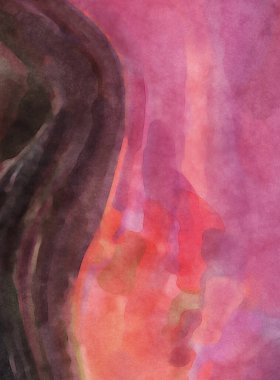 Yumuşak suluboya duvar kağıdı. Hafifçe fırçalanmış renkleri olan sanatsal bir resim. Pastel renkler arkaplana dokunmuş. Soyut duvar sanatı..