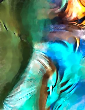 Soyut arkaplanda pürüzlü fırça darbeleri. Fırça boyası. Renkli boya darbeleri. Eşsiz duvar sanatı. Tuvaldeki modern sanat. Renkli çağdaş sanat eserleri. 