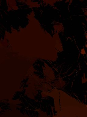 Vahşi fırça darbeleriyle yaratıcı soyut resim. Artistik fırça darbeleriyle donatılmış. Renkli ve canlı bir tasvir. Boyalı sanat.