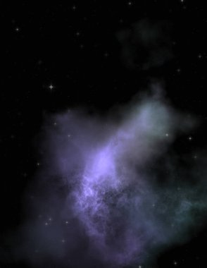 Galaksi uzayındaki yıldız alanı renkli nebula ile. Uzayın derinliklerinin bilim kurgu geçmişi. Ruhsal duvar kağıdı.