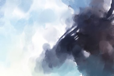 El yapımı sürreal soyut desenli suluboya. Modern sanatsal resim. 2D çizim. Arkaplan boyası karışımı. Yaratıcı duvar sanatı. Çağdaş sanat