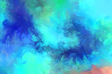 Renkli fırça darbelerinin 2D çizimi. Dekoratif desenli resim. canlı boya desenli arkaplan.