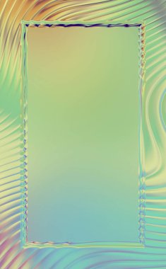 Soyut çerçeveli arkaplan. Renkli, canlı, dalgalı bir duvar kağıdı. Merkezi çerçeveli yaratıcı grafik 2d çizim. Dinamik şekilli modaya uygun sıvı örtüsü.