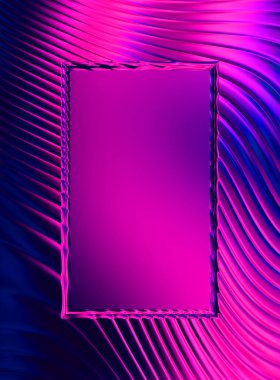 Soyut çerçeveli arkaplan. Renkli, canlı, dalgalı bir duvar kağıdı. Merkezi çerçeveli yaratıcı grafik 2d çizim. Dinamik şekilli modaya uygun sıvı örtüsü.