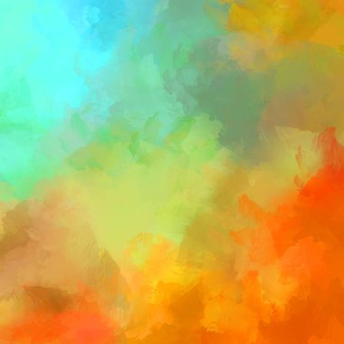 Canlı fırça darbeleriyle boyanmış. Renkli desenli resim. Fırçalanmış duvar kağıdını boya.