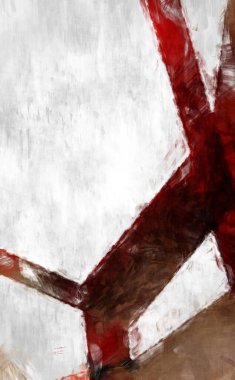 Soyut arkaplanda pürüzlü fırça darbeleri. Fırça boyası. Renkli boya darbeleri. Eşsiz duvar sanatı. Tuvaldeki modern sanat. Renkli çağdaş sanat eserleri. 