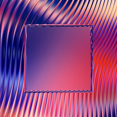 Soyut çerçeveli arkaplan. Renkli, canlı, dalgalı bir duvar kağıdı. Merkezi çerçeveli yaratıcı grafik 2d çizim. Dinamik şekilli modaya uygun sıvı örtüsü.