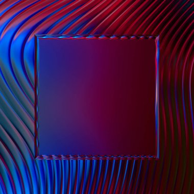 Soyut çerçeveli arkaplan. Renkli, canlı, dalgalı bir duvar kağıdı. Merkezi çerçeveli yaratıcı grafik 2d çizim. Dinamik şekilli modaya uygun sıvı örtüsü.