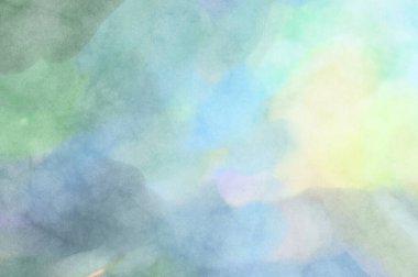 Yumuşak suluboya duvar kağıdı. Hafifçe fırçalanmış renkleri olan sanatsal bir resim. Pastel renkler arkaplana dokunmuş. Soyut duvar sanatı..