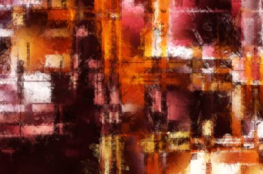 Modern sanat. Renkli çağdaş sanat eserleri. Renkli boya darbeleri. Soyut arkaplanda fırça darbeleri. Fırça boyası. Eşsiz duvar sanatı.