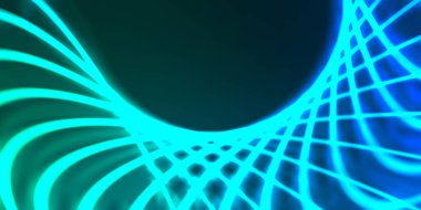 Işık dalgalarının neon renkli soyut tasarımı. Dijital arka plan ve neon ışığı parlama efekti. Parlak ışınlar duvar kağıdı.