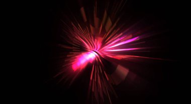 Fütürist mercek patlaması. Parlayan parçacıkları ve çizgileri olan ışık patlaması yıldızı. Güzel soyut ışın arkaplanı.