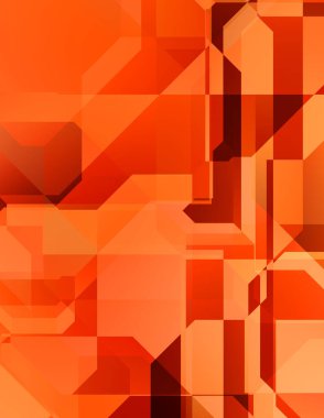 Renkli ve canlı geometrik şekiller katmanları var. Bir teknoloji planının dijital illüstrasyonu. Gelecekçi tasarım şablonu.