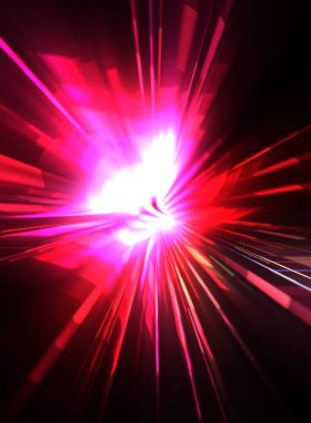 Fütürist mercek patlaması. Parlayan parçacıkları ve çizgileri olan ışık patlaması yıldızı. Güzel soyut ışın arkaplanı.