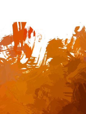 Taranmış Boyalı Soyut Arkaplan. Vahşi kaotik fırça darbeleri. Boya darbeleri. 2D İllüstrasyon. Fırça darbeli resim. 