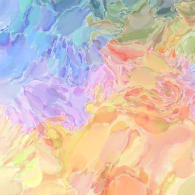 Çağdaş sanat. El işçiliğinin renkli dokusu. Modern resim. Yüzeyde suluboya vuruşlar. Sanatsal arkaplan resmi. Tablo üzerinde soyut resim. Fırça darbeleri. 