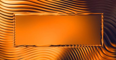 Soyut çerçeveli arkaplan. Renkli, canlı, dalgalı bir duvar kağıdı. Merkezi çerçeveli yaratıcı grafik 2d çizim. Dinamik şekilli modaya uygun sıvı örtüsü.