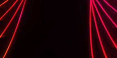 Işık dalgalarının neon renkli soyut tasarımı. Dijital arka plan ve neon ışığı parlama efekti. Parlak ışınlar duvar kağıdı.