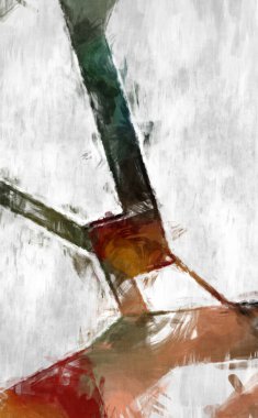 Soyut arkaplanda pürüzlü fırça darbeleri. Fırça boyası. Renkli boya darbeleri. Eşsiz duvar sanatı. Tuvaldeki modern sanat. Renkli çağdaş sanat eserleri. 