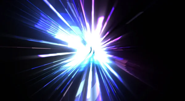 Une Fusée Éclairante Futuriste Étoile Explosion Lumineuse Avec Des Particules — Photo