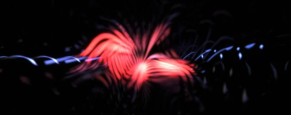 Light Particle Trails Light Explosion Star Glowing Particles Lines Beautiful — Stock Photo, Image