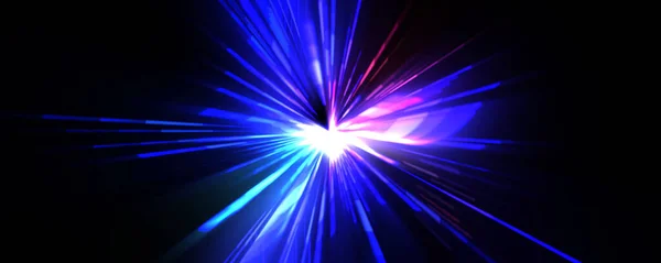 Futuristic Lens Flare Light Explosion Star Glowing Particles Lines Beautiful — Stock Photo, Image