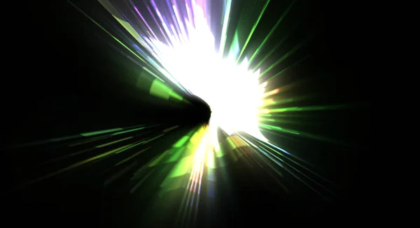 Une Fusée Éclairante Futuriste Étoile Explosion Lumineuse Avec Des Particules — Photo