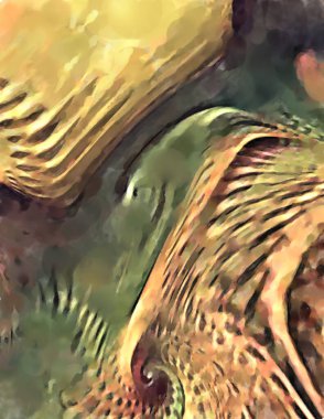 Modern sanat. Renkli çağdaş sanat eserleri. Renkli boya darbeleri. Soyut arkaplanda fırça darbeleri. fırça boyası.