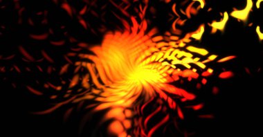 Işık parçacık izleri. Parlayan parçacıkları ve çizgileri olan ışık patlaması yıldızı. Güzel hareketli soyut ışın arkaplanı.